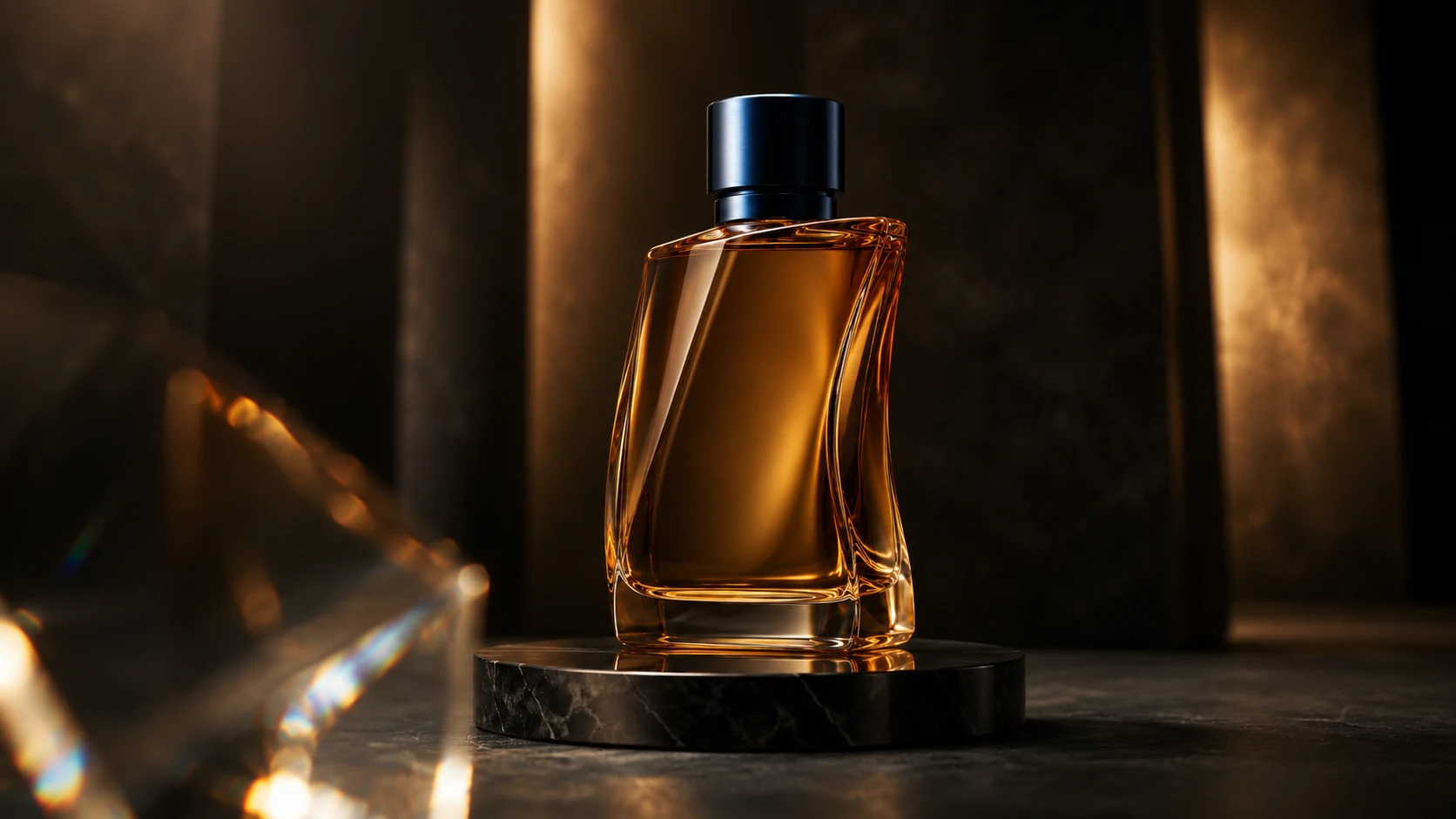 High-end perfume bottle cinematic frame